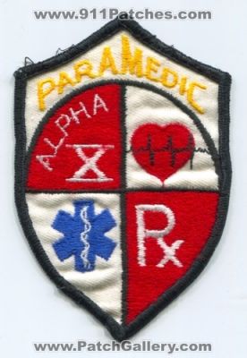 Alpha X Paramedic Patch (Wisconsin)
Scan By: PatchGallery.com
Keywords: rx ems