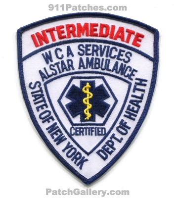 Alstar Ambulance WCA Services EMT Intermediate Certified EMS Patch (New York)
Scan By: PatchGallery.com
Keywords: emergency medical technician services state of department dept. of health doh