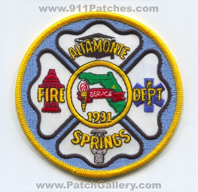 Altamonte Springs Fire Department Patch (Florida)
Scan By: PatchGallery.com
Keywords: dept. 1931 service