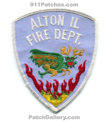 Alton Fire Department Patch (Illinois)
Scan By: PatchGallery.com
Keywords: fully pd. 1881 dragon