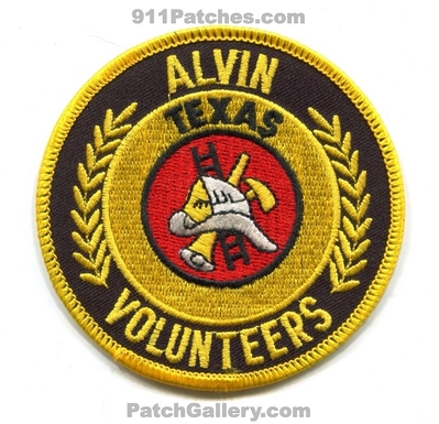Alvin Fire Department Volunteers Patch (Texas)
Scan By: PatchGallery.com
Keywords: dept. vol.
