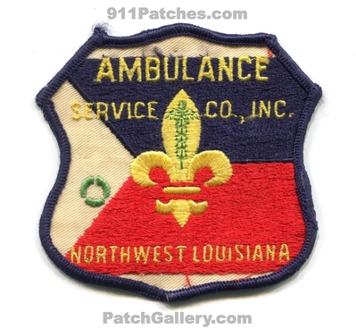 Ambulance Service Company Inc Northwest Louisiana EMS Patch (Louisiana)
Scan By: PatchGallery.com
Keywords: co. inc. emt paramedic