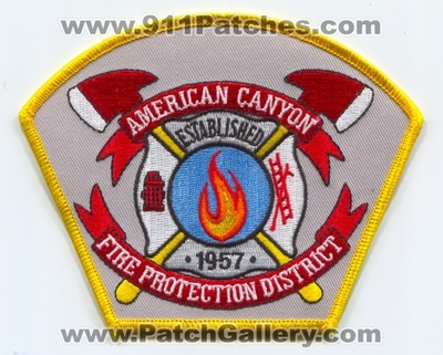 American Canyon Fire Protection District Patch (California)
Scan By: PatchGallery.com
Keywords: Prot. Dist. Department Dept. Established 1957