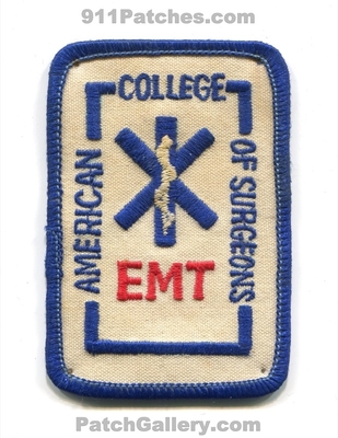 American College of Surgeons EMT EMS Patch (No State Affiliation)
Scan By: PatchGallery.com
Keywords: acos emergency medical technician services ambulance