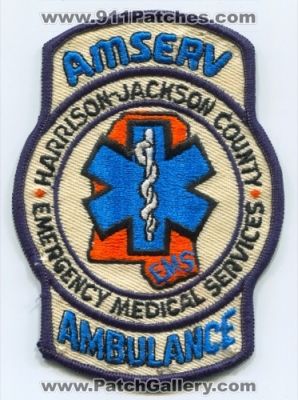 Amserv Ambulance EMS Patch (Mississippi)
Scan By: PatchGallery.com
Keywords: harrison jackson county co. emergency medical services