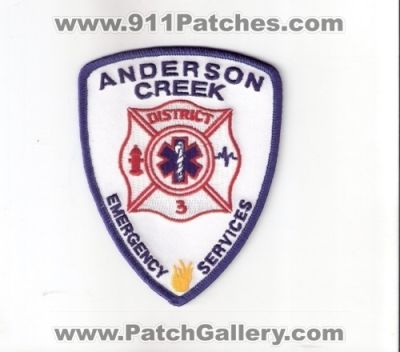 Anderson Creek Fire District 3 Emergency Services (North Carolina)
Thanks to Bob Brooks for this scan.
