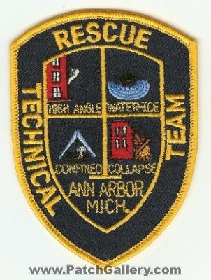 Ann Arbor Technical Rescue Team
Thanks to PaulsFirePatches.com for this scan.
Keywords: michigan