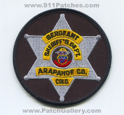 Arapahoe County Sheriffs Department Sergeant Patch (Colorado)
Scan By: PatchGallery.com
Keywords: co. dept. office colo.