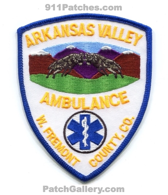Arkansas Valley Ambulance West Fremont County Patch (Colorado)
[b]Scan From: Our Collection[/b]
Keywords: ems