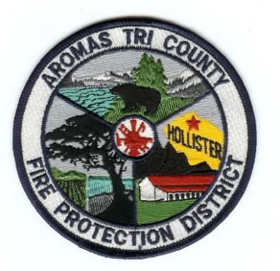 Aromas Tri County Fire Protection District
Thanks to PaulsFirePatches.com for this scan.
Keywords: california