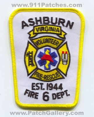 Ashburn Volunteer Fire Rescue Department 6 Patch (Virginia)
Scan By: PatchGallery.com
Keywords: vol. dept. est. 1944