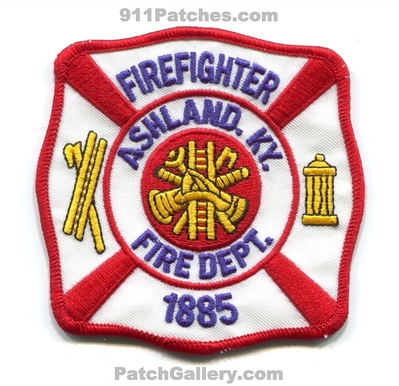 Ashland Fire Department Firefighter Patch (Kentucky)
Scan By: PatchGallery.com
Keywords: dept. 1885