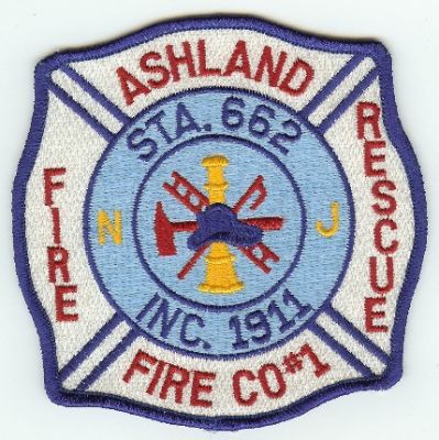 Ashland Fire Co #1
Thanks to PaulsFirePatches.com for this scan.
Keywords: new jersey company rescue station 662
