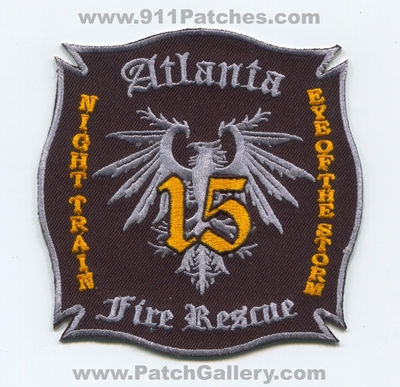 Atlanta Fire Rescue Department Company 15 Patch (Georgia)
Scan By: PatchGallery.com
Keywords: Dept. AFD A.F.D. Co. Station Night Train Eye of the Storm