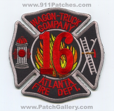 Atlanta Fire Department Wagon Truck Company 16 Patch (Georgia)
Scan By: PatchGallery.com
Keywords: dept. afd co. station
