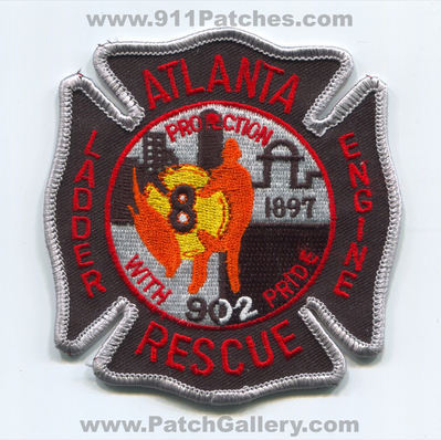 Atlanta Fire Rescue Department Station 8 Patch (Georgia)
Scan By: PatchGallery.com
Keywords: dept. afd a.f.d. engine ladder company co. protection with pride 902 1897