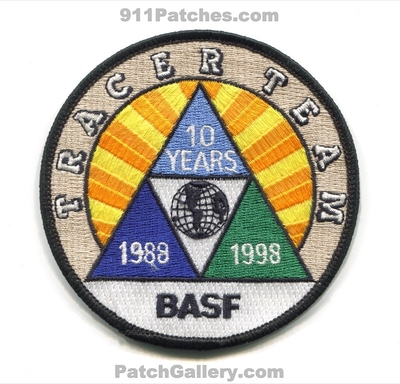BASF Chemicals Tracer Team 10 Years Patch (New Jersey)
Scan By: PatchGallery.com
Keywords: company co. 1988 1998 fire rescue ems ert hazmat haz-mat