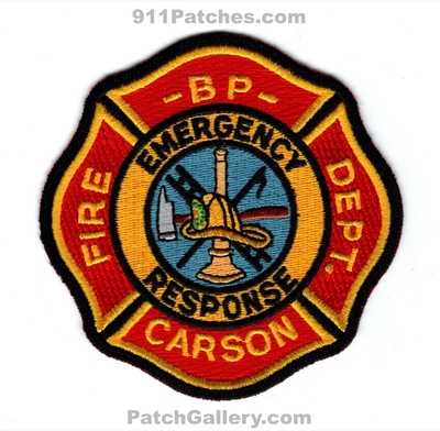 BP Carson Refinery Fire Department Emergency Response Patch (California)
Scan By: PatchGallery.com
Keywords: british petroleum dept. ert team oil gas industrial