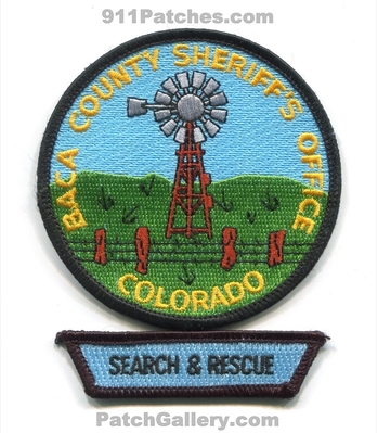 Baca County Sheriffs Office Search and Rescue Patch (Colorado)
[b]Scan From: Our Collection[/b]
Keywords: co. department dept. & sar