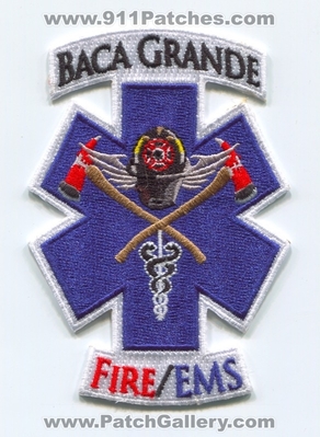 Baca Grande Fire EMS Department Patch (Colorado)
[b]Scan From: Our Collection[/b]
[b]Patch Made By: 911Patches.com [/b]
Keywords: dept.