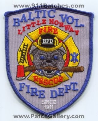 Baltic Volunteer Fire Rescue Department (South Dakota)
Scan By: PatchGallery.com
Keywords: dept. vol. bfd little norway bulldog
