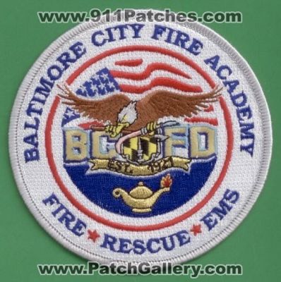 Baltimore City Fire Academy (Maryland)
Thanks to PaulsFirePatches.com for this scan.
Keywords: department dept. bcfd rescue ems