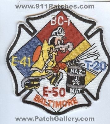Baltimore City Fire Department Engine 41 50 Truck 20 Battalion Chief 1 (Maryland)
Thanks to Brent Kimberland for this scan.
Keywords: dept. e-41 e-50 t-20 bc-1 haz-mat hazmat