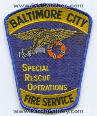 Baltimore City Fire Department BCFD Special Rescue Operations Patch (Maryland)
Scan By: PatchGallery.com
Keywords: dept. b.c.f.d. balto. service company co.