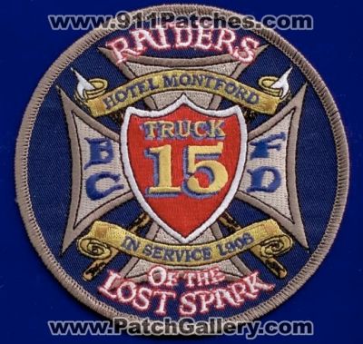 Baltimore City Fire Department Truck 15 (Maryland)
Thanks to PaulsFirePatches.com for this scan.
Keywords: dept. bcfd hotel montford