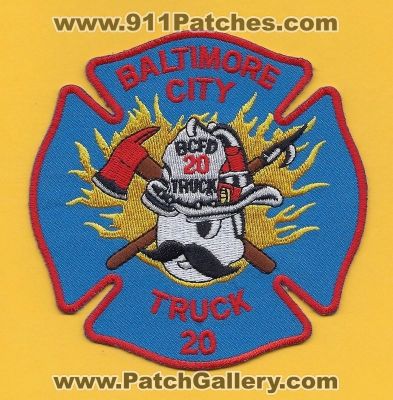 Baltimore City Fire Department Truck 20 (Maryland)
Thanks to PaulsFirePatches.com for this scan.
Keywords: dept. bcfd