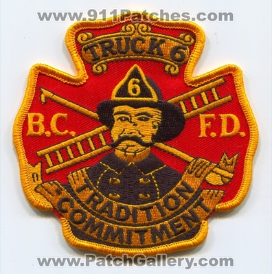 Baltimore City Fire Department BCFD Truck 6 Patch (Maryland)
Scan By: PatchGallery.com
Keywords: Dept. B.C.F.D. Company Co. Station Tradition Commitment