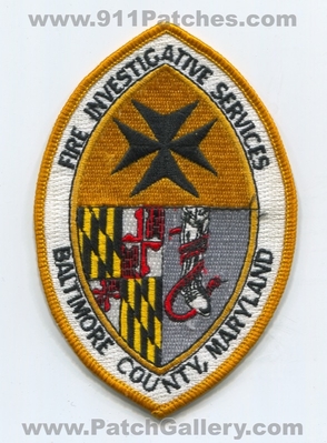 Baltimore County Fire Department Investigative Services Patch (Maryland)
Scan By: PatchGallery.com
Keywords: co. dept. bcofd b.co.f.d. arson company station