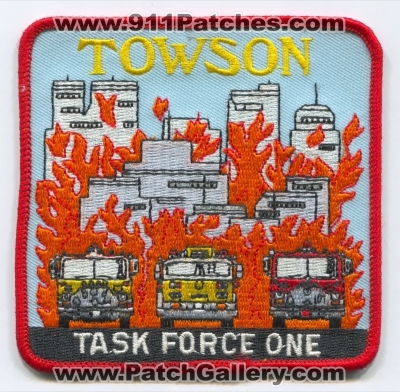 Baltimore County Fire Department Towson Task Force One Patch (Maryland)
Scan By: PatchGallery.com
Keywords: bcofd b.co.f.d. dept. 1
