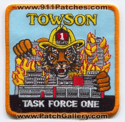 Baltimore County Fire Department Towson Task Force One Patch (Maryland)
Scan By: PatchGallery.com
Keywords: bcofd b.co.f.d. dept. 1