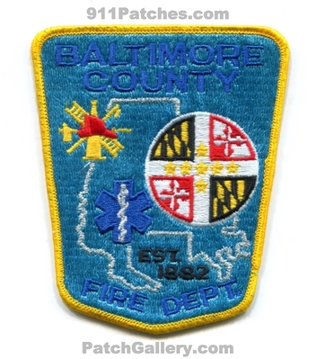 Baltimore County Fire Department Patch (Maryland)
Scan By: PatchGallery.com
Keywords: co. dept. balto. bcofd b.co.f.d. est. 1882