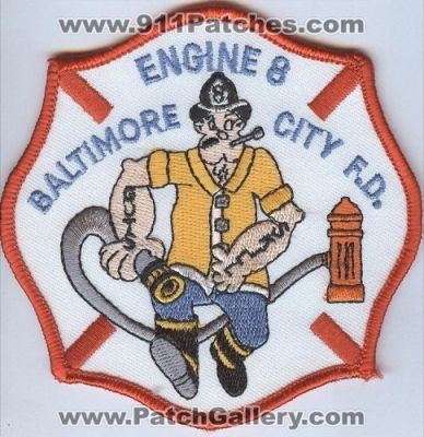 Baltimore City Fire Department Engine 8 (Maryland)
Thanks to Brent Kimberland for this scan.
Keywords: dept. f.d.