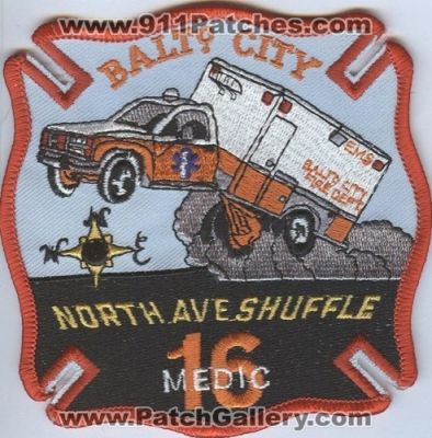 Baltimore City Fire Department Medic 16 (Maryland)
Thanks to Brent Kimberland for this scan.
Keywords: dept. balto. ems north ave. shuffle