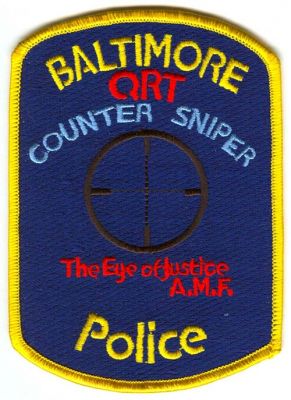 Baltimore Police QRT Counter Sniper (Maryland)
Scan By: PatchGallery.com
