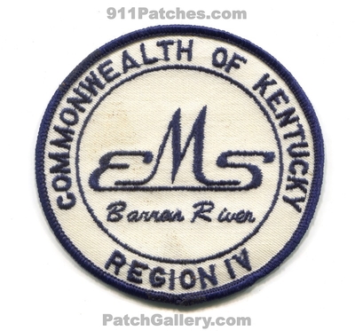 Barren River Emergency Medical Services EMS Region IV Patch (Kentucky)
Scan By: PatchGallery.com
Keywords: 4 commonwealth of ambulance