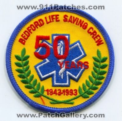 Bedford Life Saving Crew 50 Years Patch (Virginia)
Scan By: PatchGallery.com
Keywords: ems
