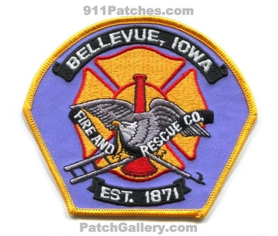 Bellevue Fire and Rescue Company Patch (Iowa)
Scan By: PatchGallery.com
Keywords: co. department dept. est. 1871