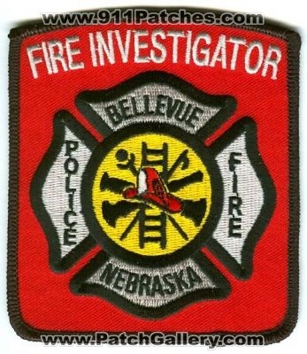 Bellevue Fire Investigator Police Patch (Nebraska)
[b]Scan From: Our Collection[/b]
