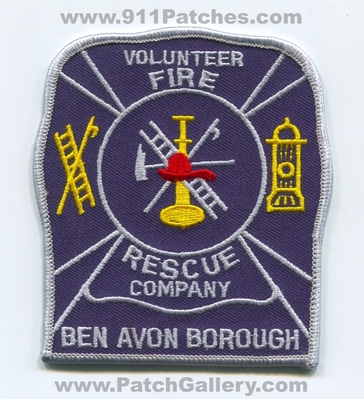 Ben Avon Borough Volunteer Fire Rescue Company Patch (Pennsylvania)
Scan By: PatchGallery.com
Keywords: vol. co. department dept.