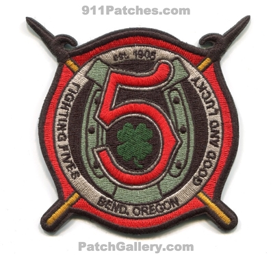 Bend Fire Department Station 5 Patch (Oregon)
Scan By: PatchGallery.com
Keywords: dept. company co. fighting fives good and lucky