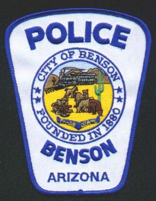 Benson Police
Thanks to EmblemAndPatchSales.com for this scan.
Keywords: arizona city of