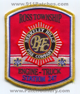 Berkeley Hills Fire Company Ross Township Engine Truck Station 247 Patch (Pennsylvania)
Scan By: PatchGallery.com
Keywords: co. twp. department dept.