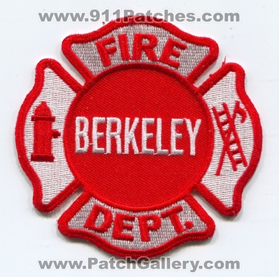 Berkeley Fire Department Patch (Illinois)
Scan By: PatchGallery.com
Keywords: dept.