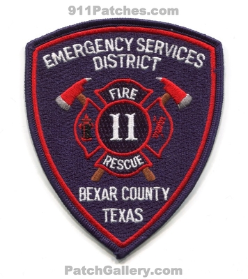 Bexar County Emergency Services District ESD 11 Fire Rescue Department Patch (Texas)
Scan By: PatchGallery.com
Keywords: co. dept.