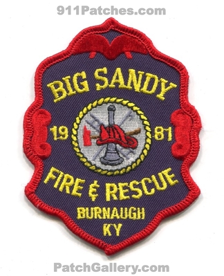 Big Sandy Fire and Rescue Department Burnaugh Patch (Kentucky)
Scan By: PatchGallery.com
Keywords: & dept.