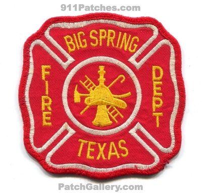 Big Spring Fire Department Patch (Texas)
Scan By: PatchGallery.com
Keywords: dept.